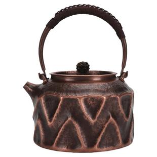 纯手工一体铜壶纯铜一张打无涂层紫铜烧水壶复古茶壶功夫茶具礼品