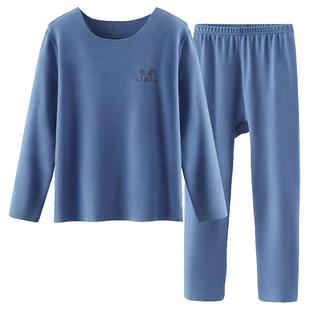 巴布豆儿童秋衣套装冬德绒宝宝秋衣男童秋衣秋裤女童保暖内衣套装