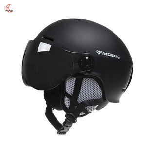 MOON专业滑雪头盔男女单双板雪镜眼镜一体式滑雪护具装备滑雪帽盔