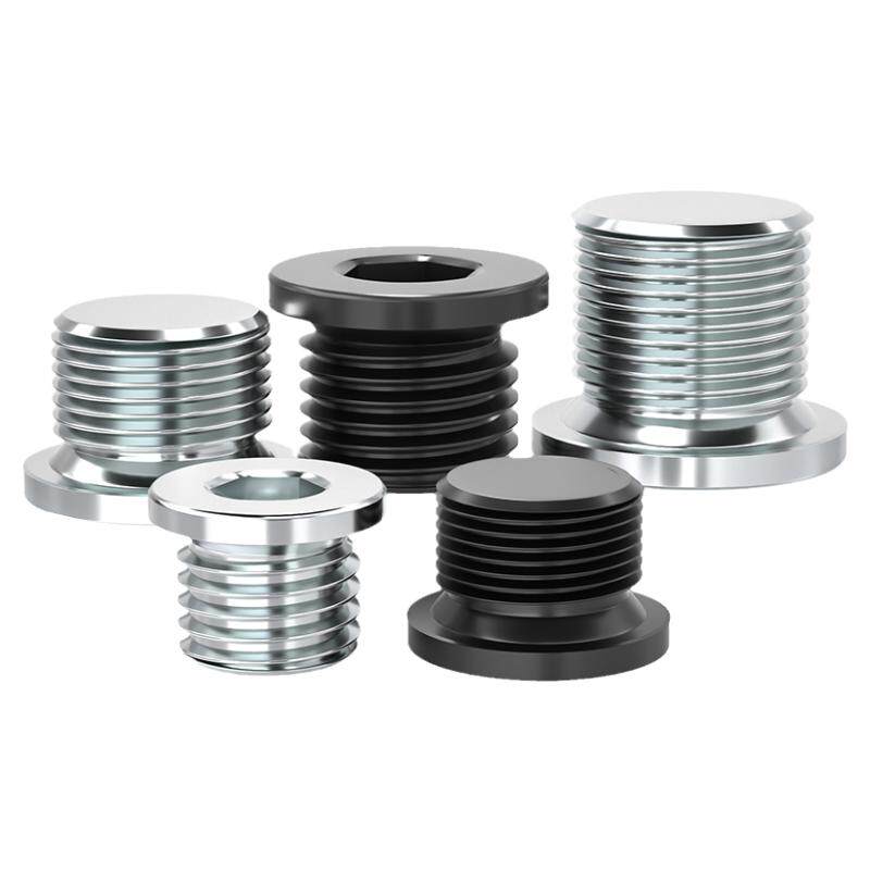 发黑内六角法兰面堵头带边管堵螺塞M8M10M12M20-M60*1/1.25/1.5/2