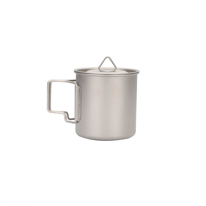 钛杯纯钛户外便携马克杯 露营折叠水杯带盖杯子套杯商用刻字定制