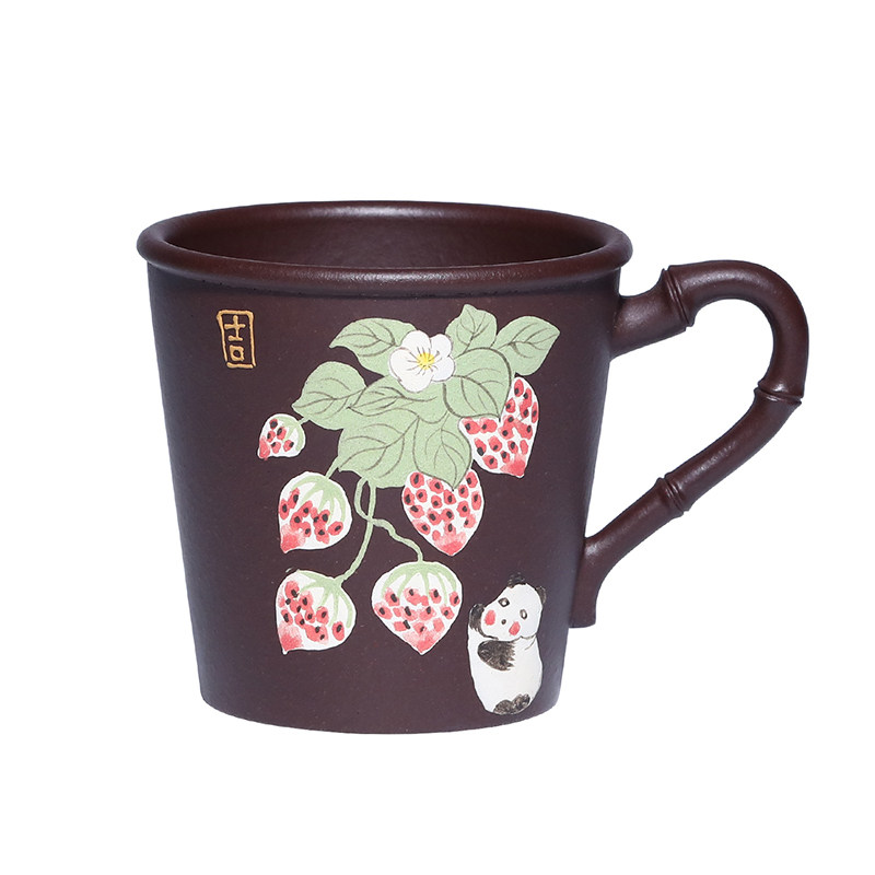 宜兴紫砂主人杯纯手工彩绘品茗杯