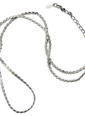 925纯银秦岚同款扭曲双股项链女