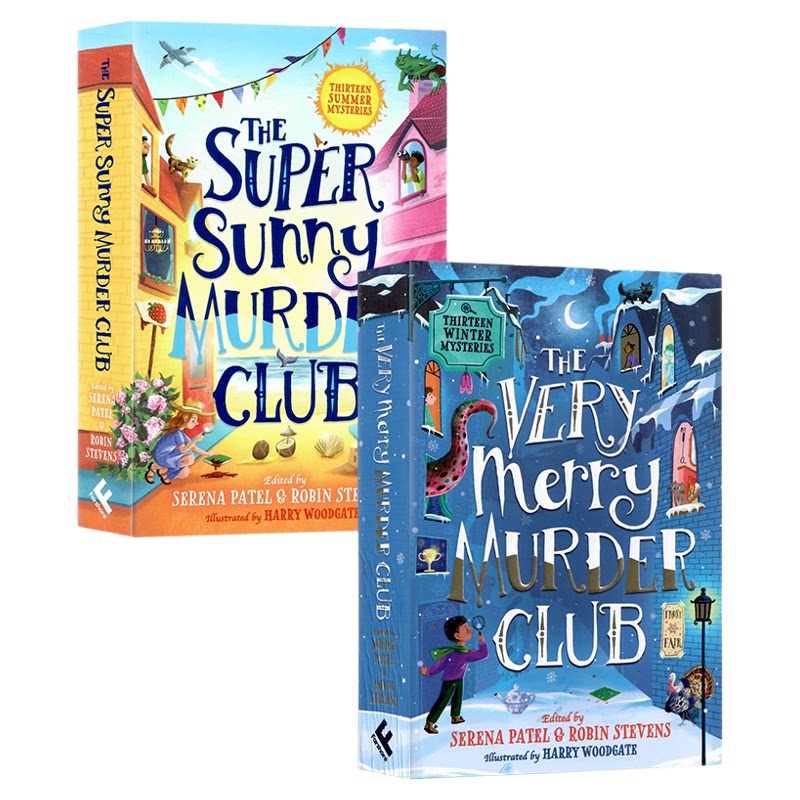 现货13个冬夏季侦探故事2册英文原版进口 The Very Merry /Super Sunny Murder Club 悬疑破案推理章节小说罗宾·史蒂文斯课外读物