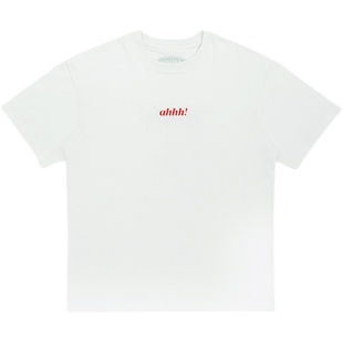 Ahhh【王安宇同款】美式复古短袖t恤圆领纯棉印花宽松休闲上衣
