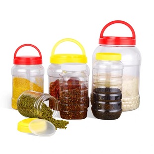 蜂蜜瓶塑料瓶子 加厚透明包装瓶 食品罐子储物罐 广口瓶 密封罐