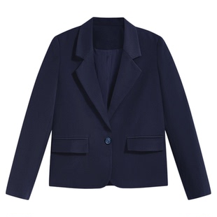 达佳诗藏青色西装套装女正装春季穿搭高级感气质白领商务通勤女装