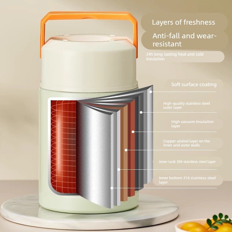 大口径焖烧杯24小时保温316不锈钢正品焖烧壶带折叠勺子便携式