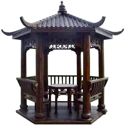 新款定制防腐实木新中式庭院凉亭