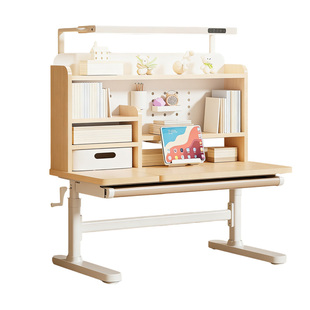 儿童学习桌小学生家用实木书桌可升降调节桌子组合灯桌一体写字桌