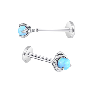 龙爪唇钉女内螺旋唇环小众唇中钉钛钢耳钉酷帅耳环耳骨钉耳饰男款