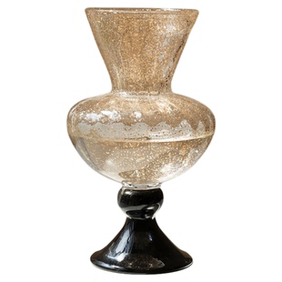 高脚轻奢洒金琉璃高脚复古法式高级艺术风灯花瓶花器插花摆件水培