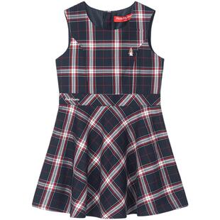 暇步士童装女童马甲裙女童春秋新款大童新年红喜庆马甲裙可爱裙子