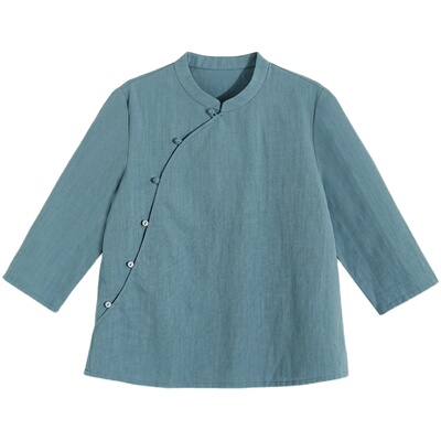 前世今生秋款衬衫棉麻混纺