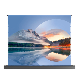 艾瑞尔充电电动地升幕布 家用高清拉线电动地拉幕布移动便携地拉式电动投影幕布100寸120寸免打孔落地投影幕