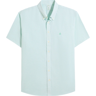 [易打理]Brooks Brothers/布克兄弟男士春夏新款牛津纺短袖衬衫