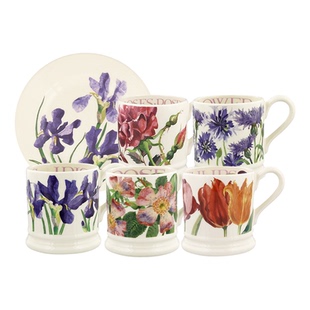 Emma Bridgewater鸢尾蓝马克杯子陶瓷家用咖啡杯餐具餐盘新婚礼物