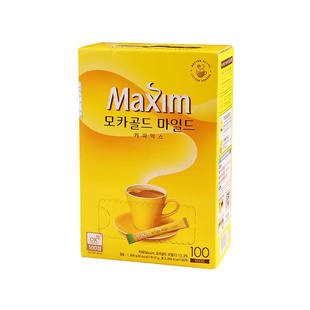 Maxim韩国进口黄麦馨咖啡粉三合一摩卡速溶100条原味礼盒装红白金