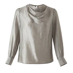 2026春季新款千金玛德琳重磅醋酸衬衣垂顺质感系荡领衬衫女上衣