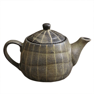 日本原装进口 手工伊贺十草复古茶壶 陶制茶器 日式传统功夫茶具