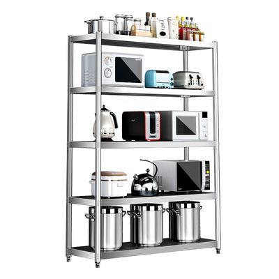 免打孔五层不锈钢置物架货架