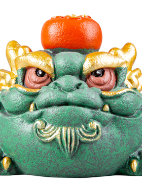 逗兽记青砂石摆件国潮桌面茶宠