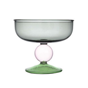 青云晚杯{鬓绿飘飘，漫郎已是青云晚}撞色碟杯 彩矿硝子酒杯中古