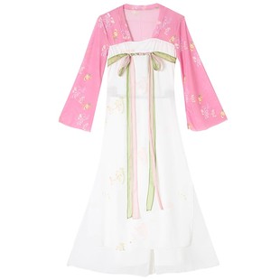 儿童古典舞演出服装女童表演服飘逸仙气中国风扇子舞蹈服齐胸汉服