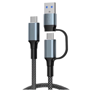 【超级快充】皇享一拖二数据器充电宝线iPhone15typec适用华为荣耀苹果17手机16PD二合一usb编织双头车载安卓