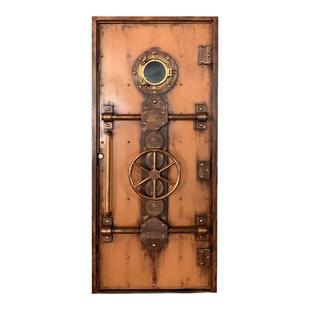 复古工业风金库大门进户铁艺门酒吧饭店室内包间门金属船舱门定制