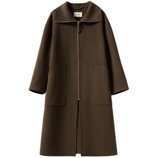 *WDY06004 茉莉雅集 H家洒脱大气造型多样羊毛羊绒双面呢廓形大衣