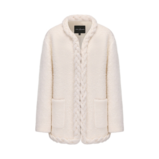 【赵露思同款】NanaJacqueline圈圈毛麻花辫短外套女品牌新款大衣