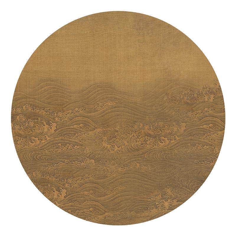 碧海潮生图新中式圆形挂画酒店别现代装饰画