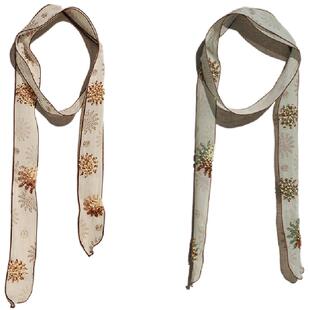 MONSECRET海风飘带高级感挂脖丝带海边度假通勤天丝苎麻颈饰发饰