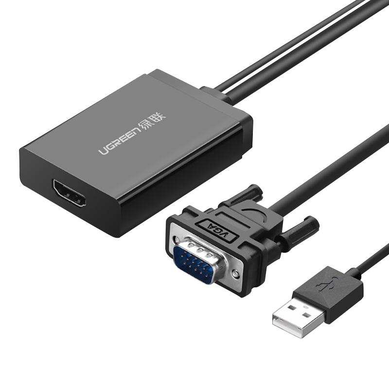 绿联vga转hdmi高清线接口台式电脑转接头笔记本连接显示屏转换器