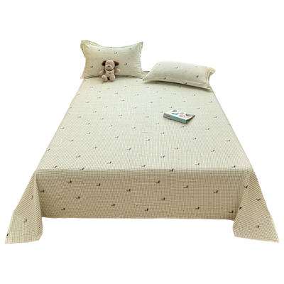 双层纱卡通印花床单1.5m宿舍