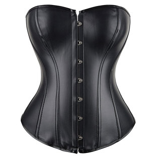 外贸PU软皮裹胸束身马甲胸衣 复古紧身腰封corset内衣婚纱塑身衣