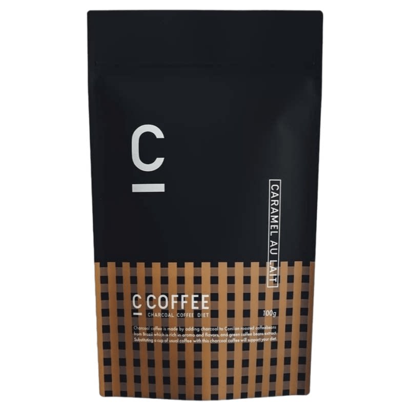 日本代购C COFFEE焦糖风味炭咖啡食用炭MCT油乳酸菌速溶黑咖啡粉