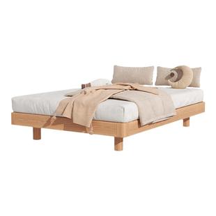 悬浮床全实木床无床头排骨架儿童床红橡木单人床1.8米双人榻榻米