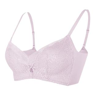 Bonny/博尼无钢圈聚拢内衣女蕾丝文胸长三角胸罩女软支撑防下垂