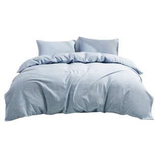 和锦生纯棉四件套全棉老粗布床上用品套件纯色「安心」老工艺棉布