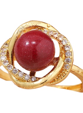 朱砂紫金砂女戒鸟巢皇冠显白百搭