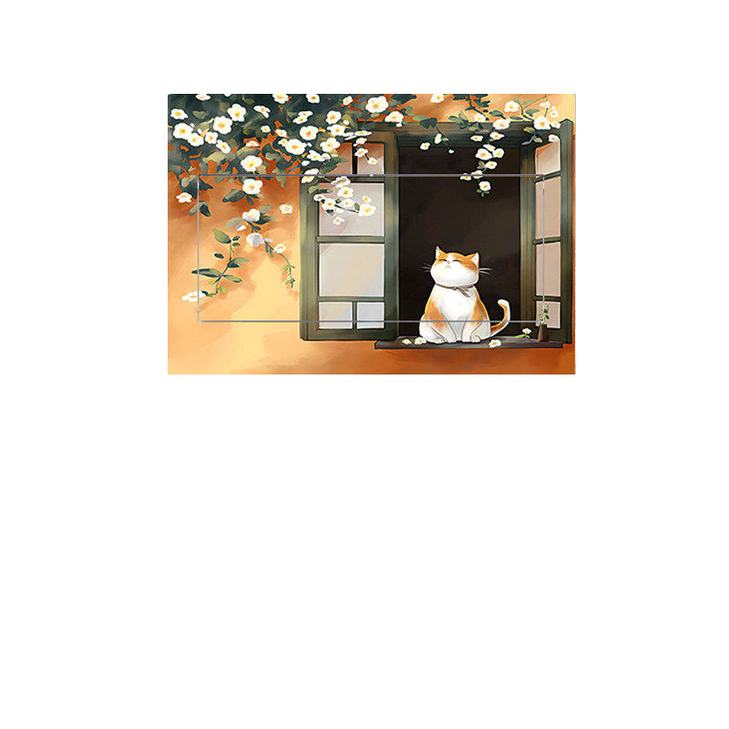 欧式猫咪电表箱遮挡装饰画