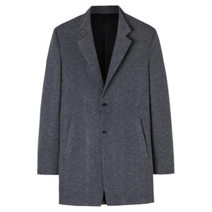 才子男装羊毛呢大衣男士秋冬季新款品牌修身商务休闲黑色短款外套