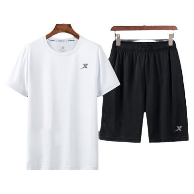 特步男速干健身运动套装