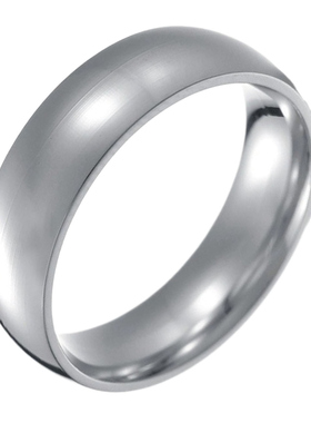 钛钢男女中性款不锈钢6MM简约光板钛钢指环戒指ring小手饰品扳指