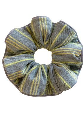 韩系灰黄色条纹大肠发圈女