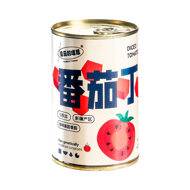 2024新疆番茄罐頭西紅柿塊番茄丁罐裝0添加去皮0脂非轉(zhuǎn)基因番茄