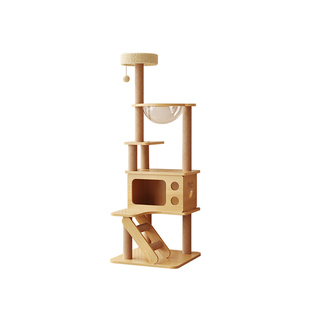 猫爬架猫窝猫树一体家用不占地大型通天柱木质剑麻猫架多层太空舱