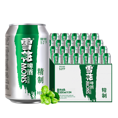 雪花9度精制啤酒330ml*6听多规格